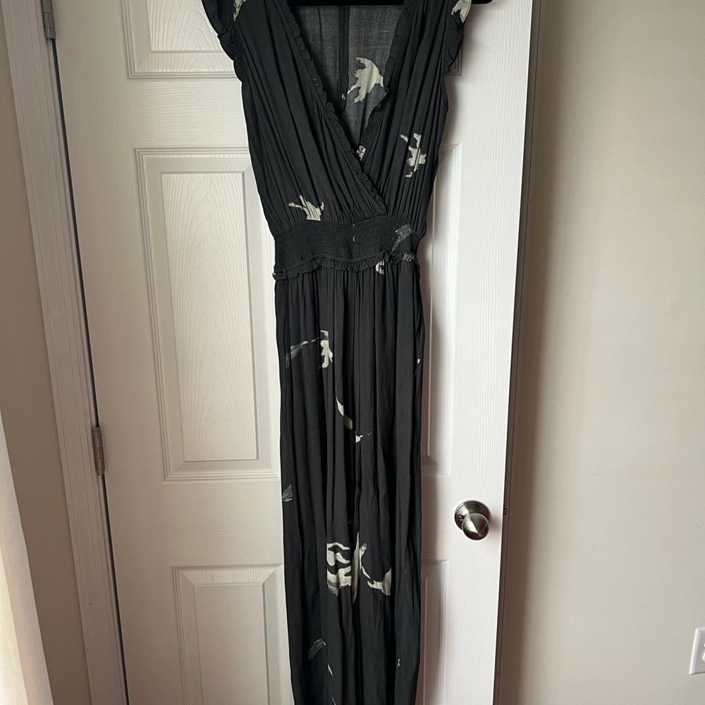 Elegant Black V-Neck Wrap Jumpsuit